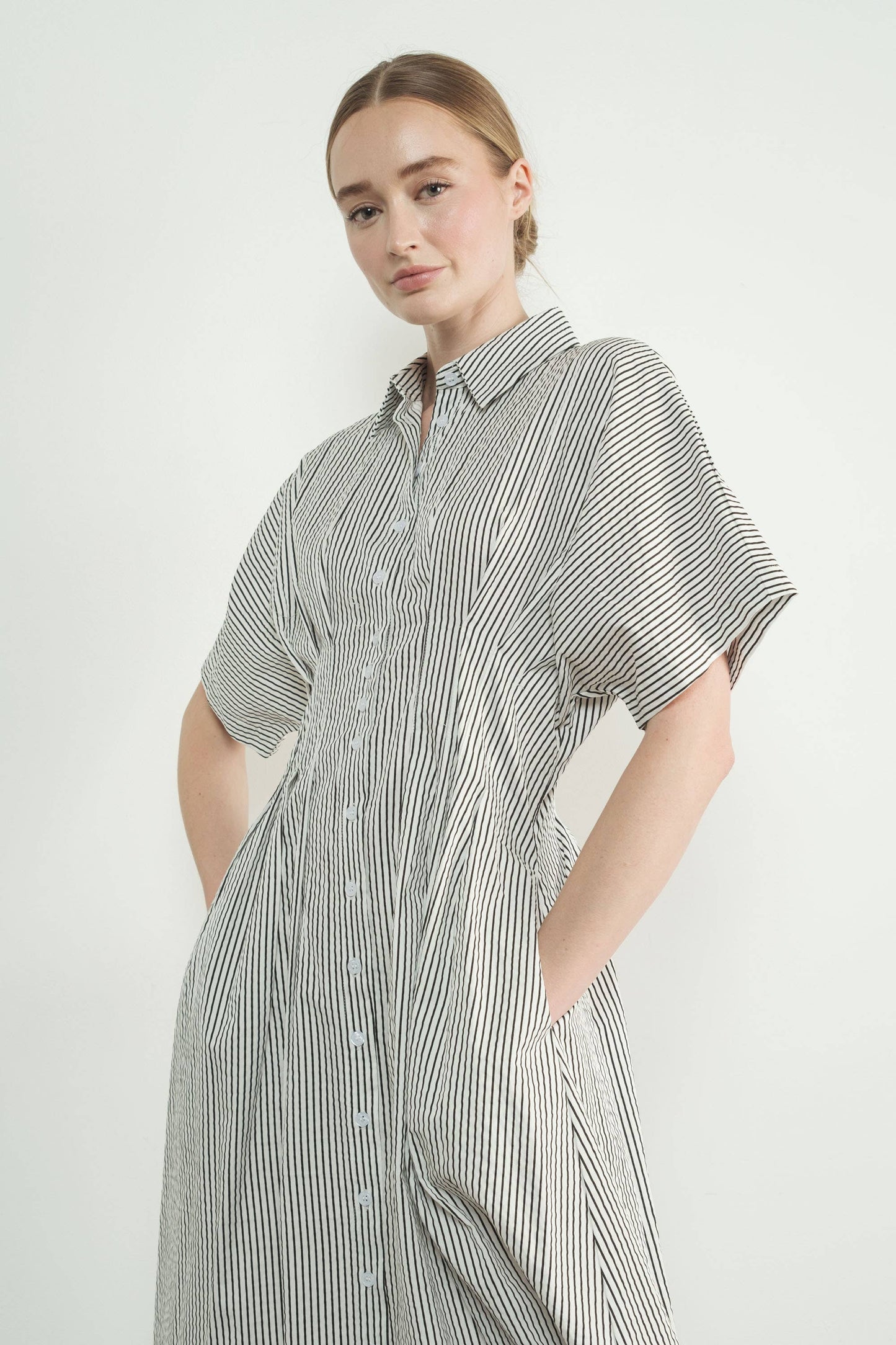 Peated Midi Dress