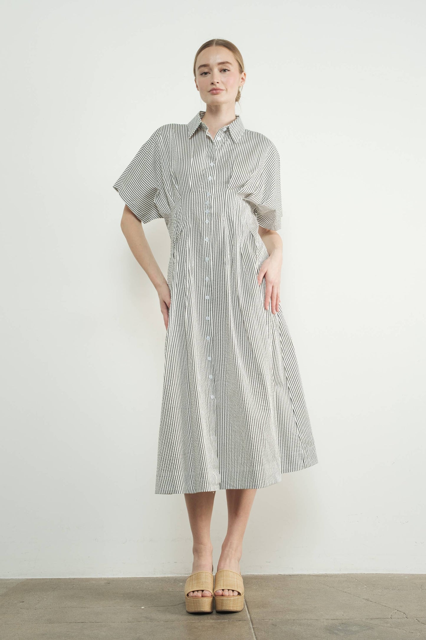 Peated Midi Dress