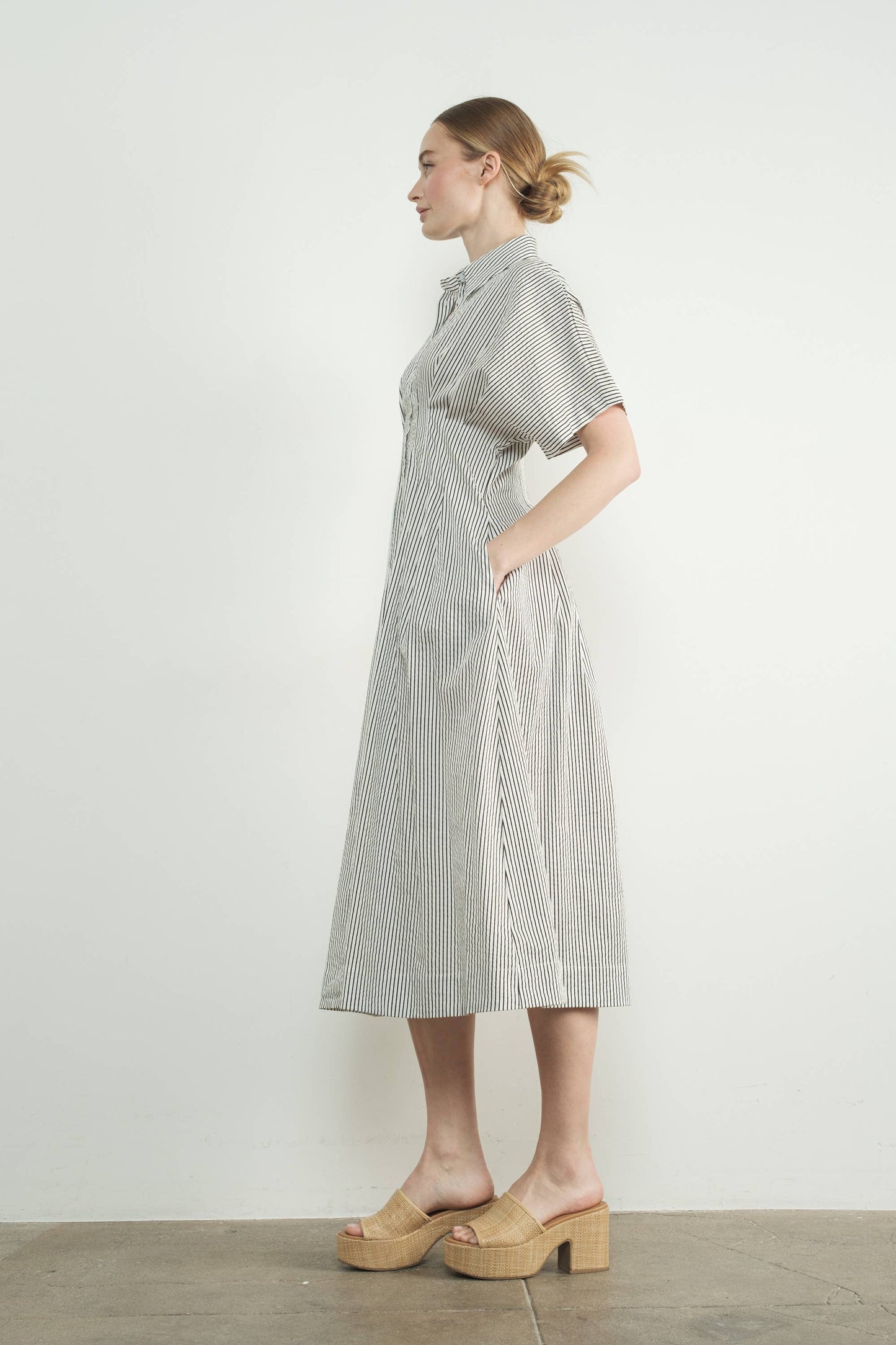Peated Midi Dress
