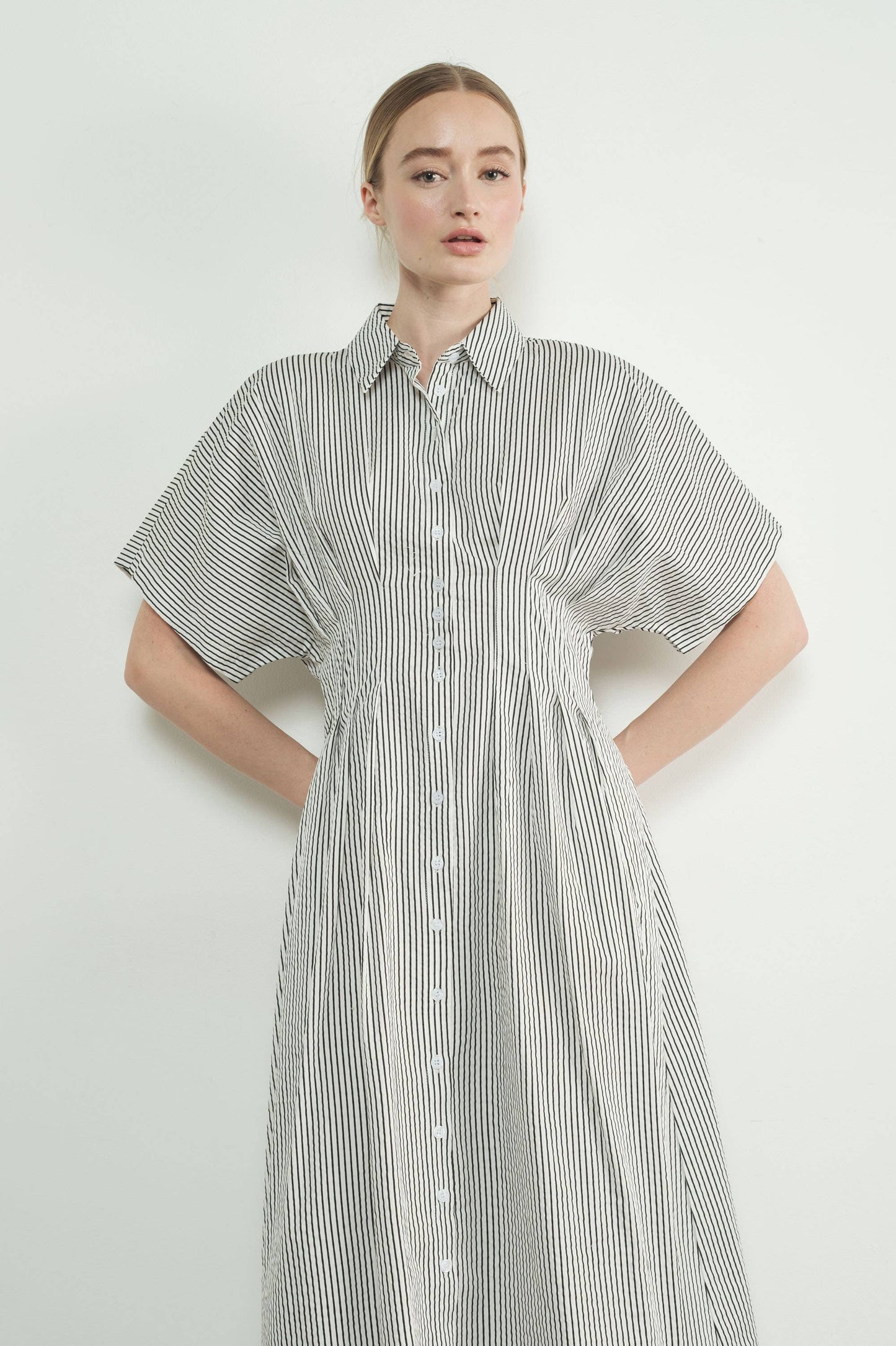 Peated Midi Dress