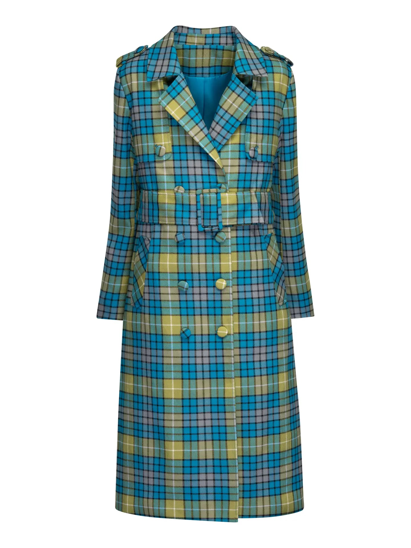 Eliza Plaid Trench Coat