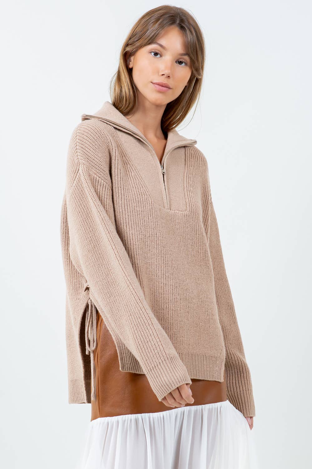 Dramatics Zip Up Sweater