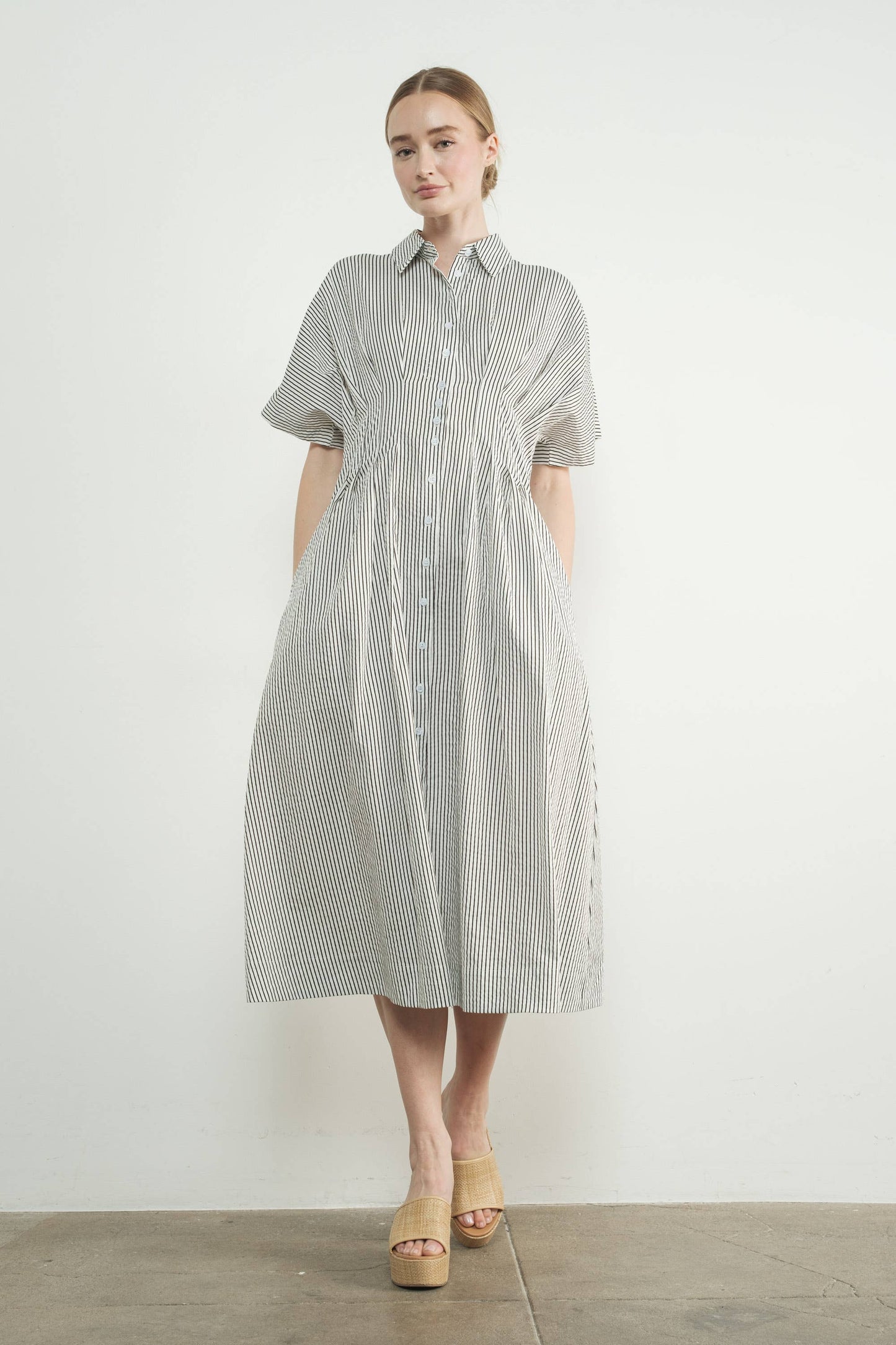 Peated Midi Dress