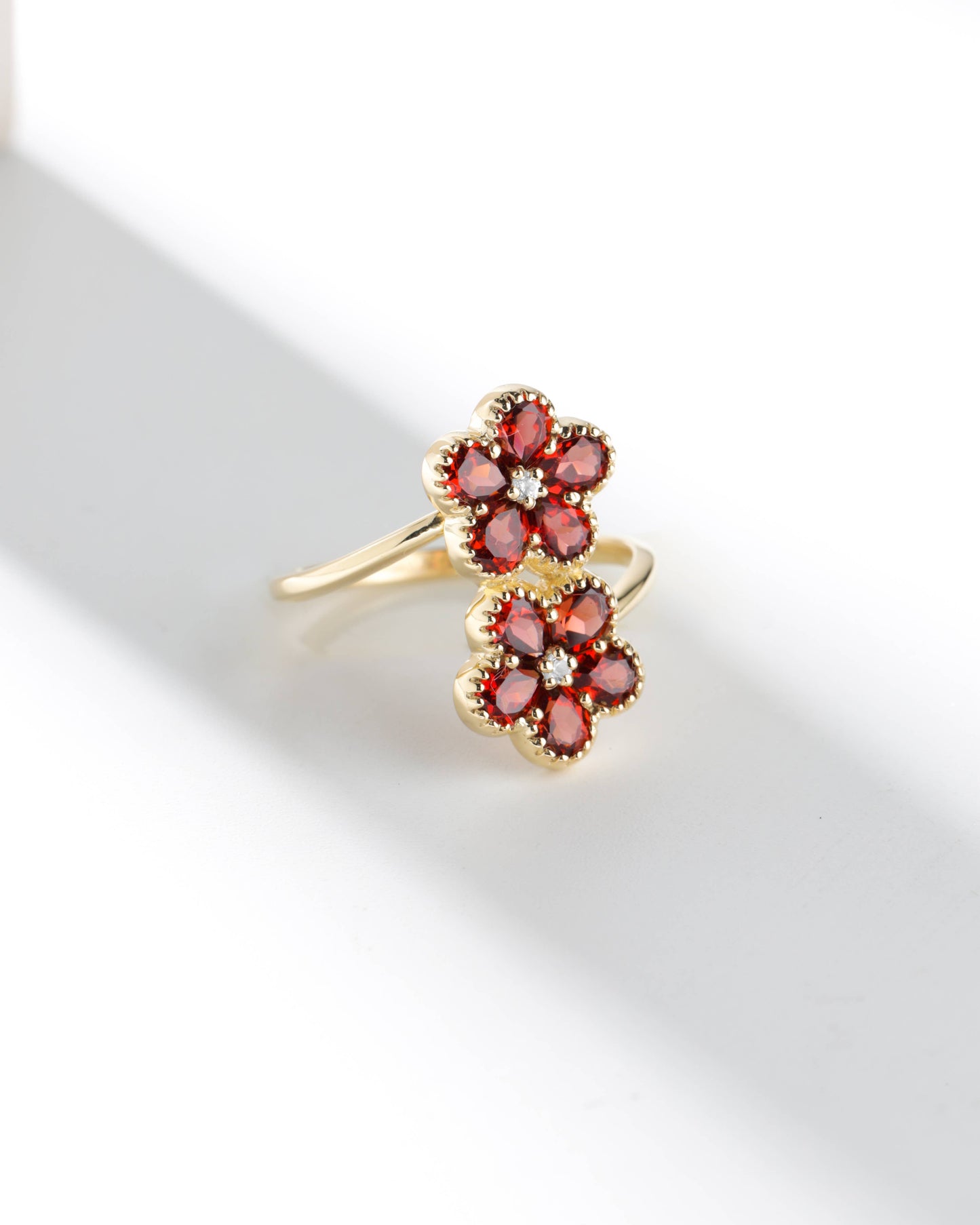 Garnet Blossom Ring