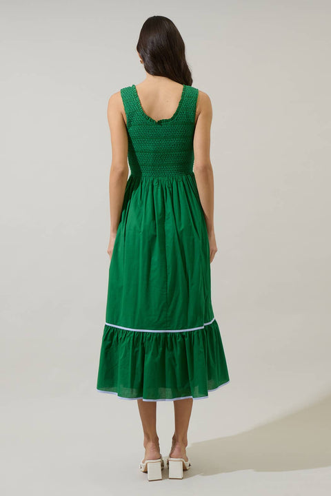 Jessy Smocked Midi Dress