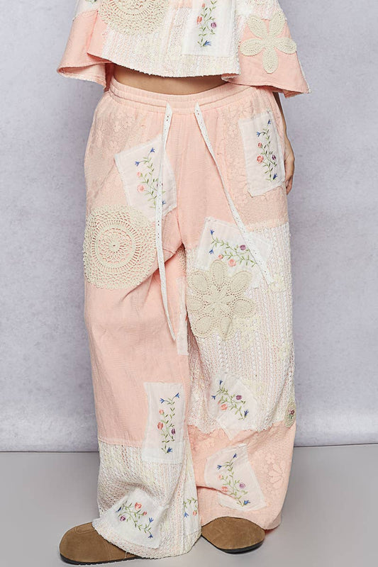 Lace Work Woven Pants