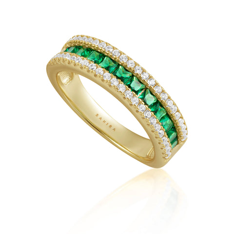 Olive Grove Emerald Band Ring