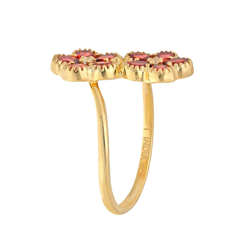 Garnet Blossom Ring