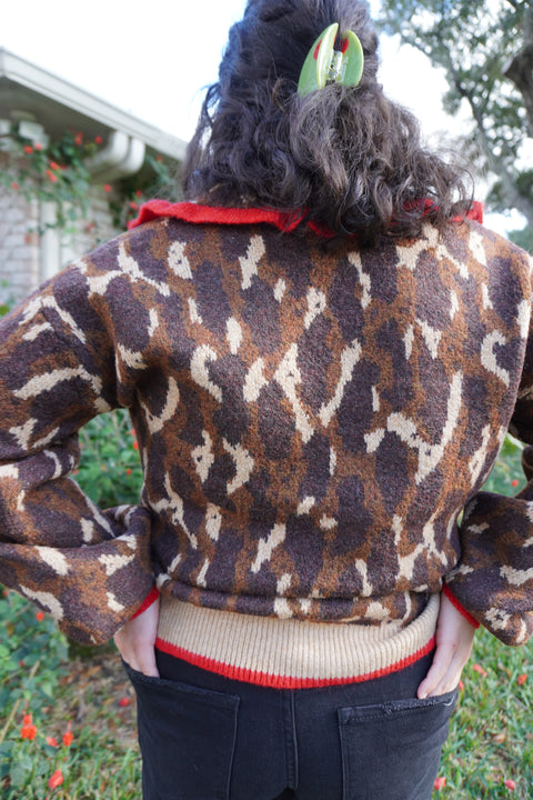 Red Pepper Leopard Cardi