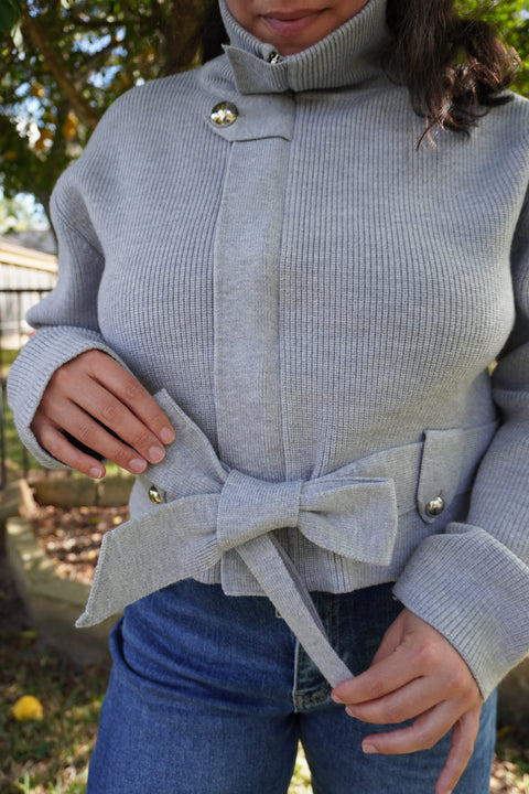 Grey Salt Zip Knit