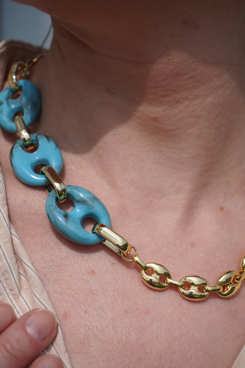 Tableside Turquoise Chain Necklace