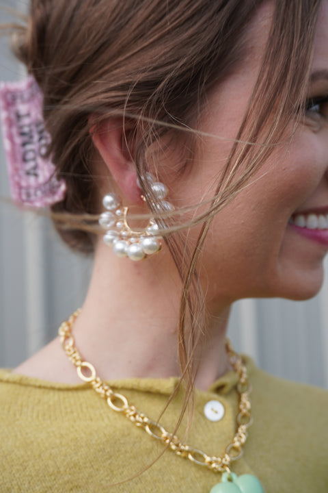 Salted Pearl Hoop Earrings