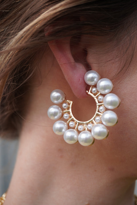 Salted Pearl Hoop Earrings