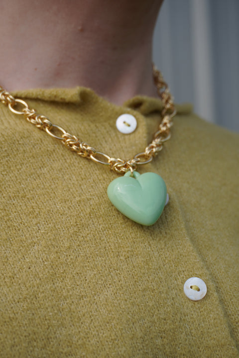 Table for Two Heart Chain Necklace