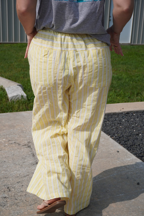 Limoncito Striped Wide Leg Pants