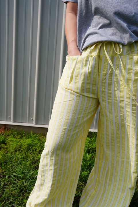 Limoncito Striped Wide Leg Pants