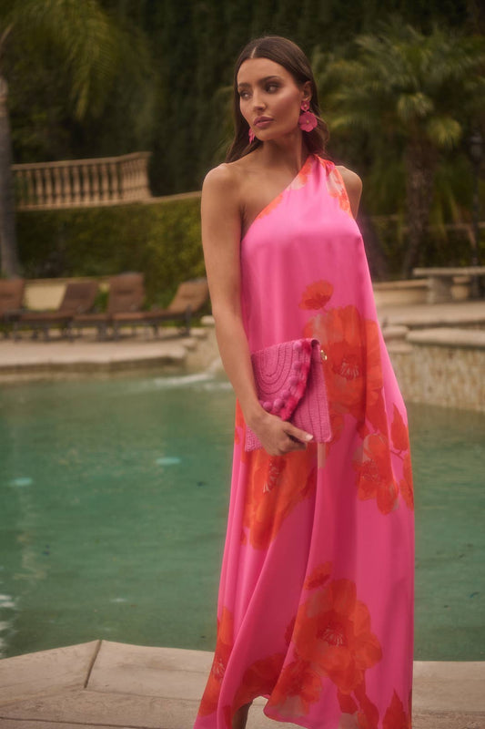 Glena Floral Pleated Maxi Dress