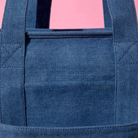 Denim Bow Tote Bag