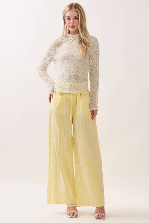 Limoncito Striped Wide Leg Pants