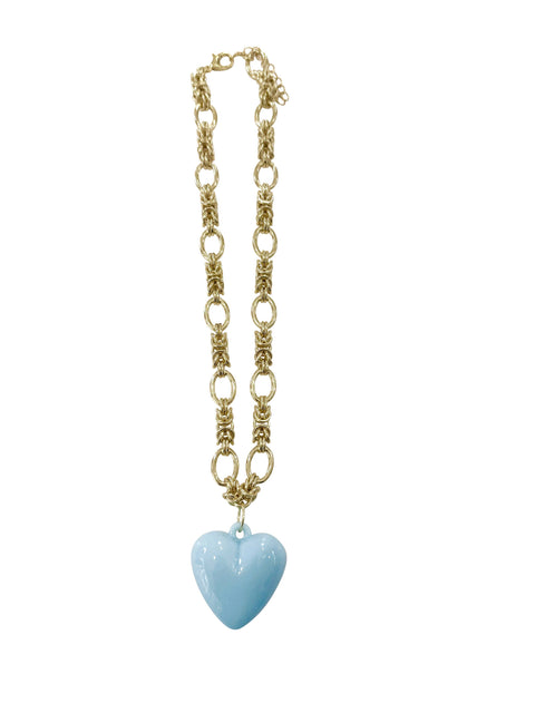 Table for Two Heart Chain Necklace