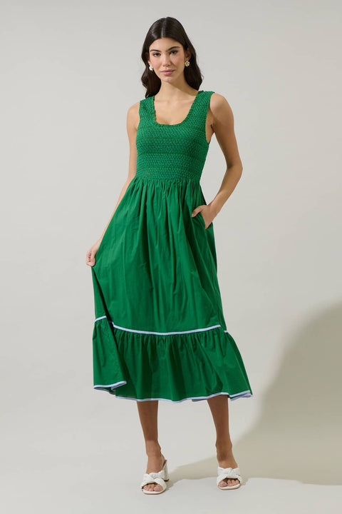 Jessy Smocked Midi Dress