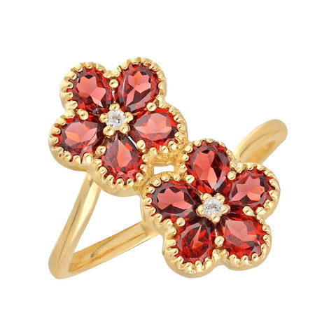 Garnet Blossom Ring