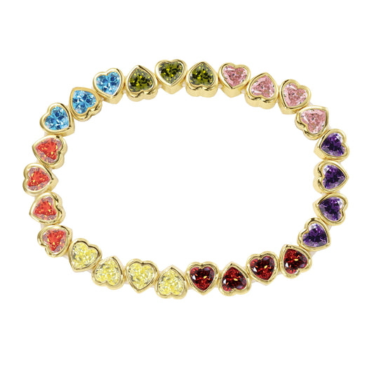 Rainbow Heart Bracelet