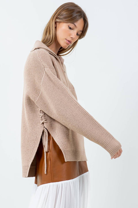 Dramatics Zip Up Sweater