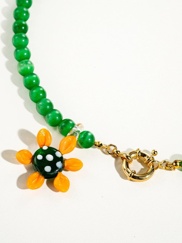 Remy Sunflower Glass Necklace