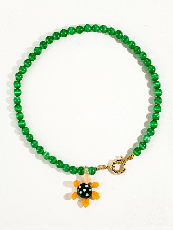 Remy Sunflower Glass Necklace