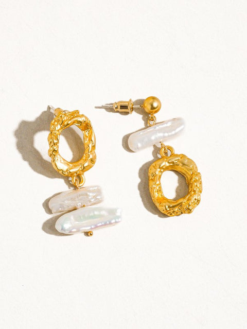 Blaze Mismatched Baroque Pearl Earrings