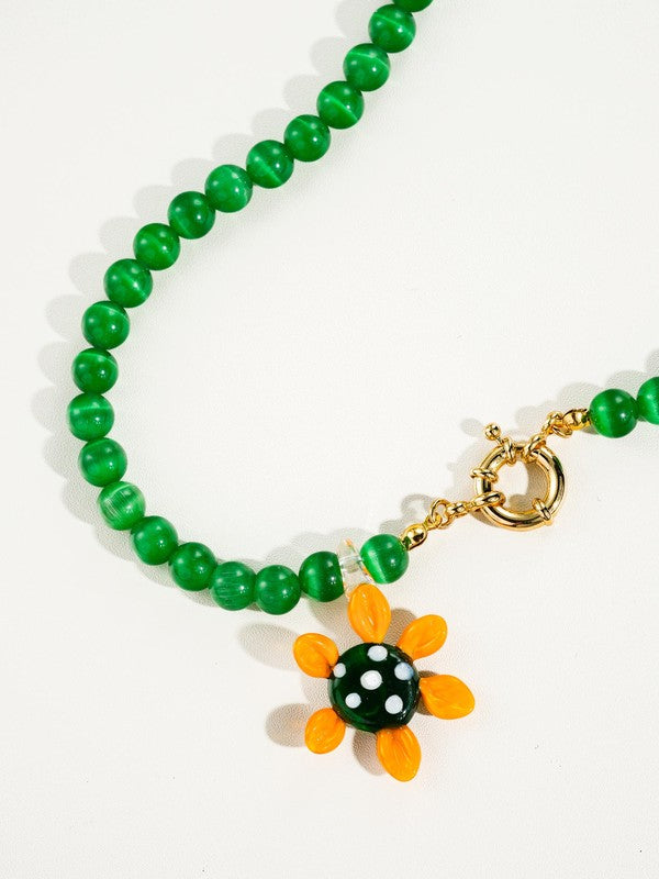 Remy Sunflower Glass Necklace