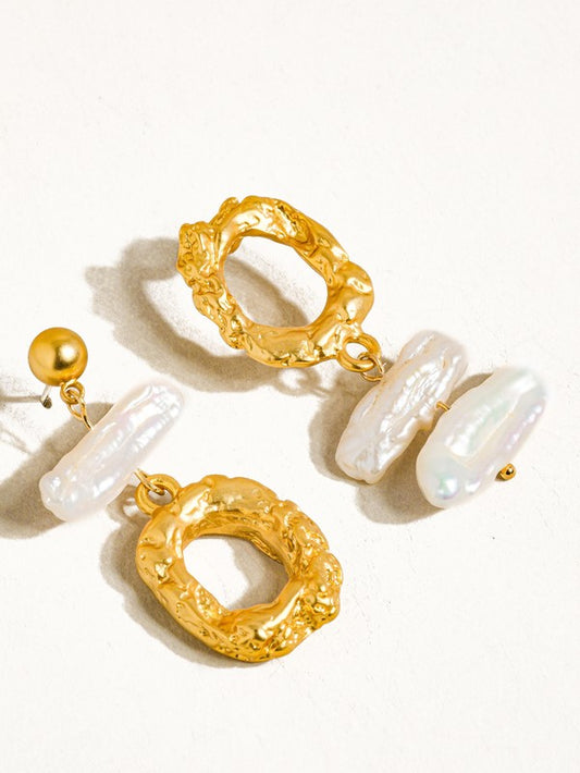 Blaze Mismatched Baroque Pearl Earrings